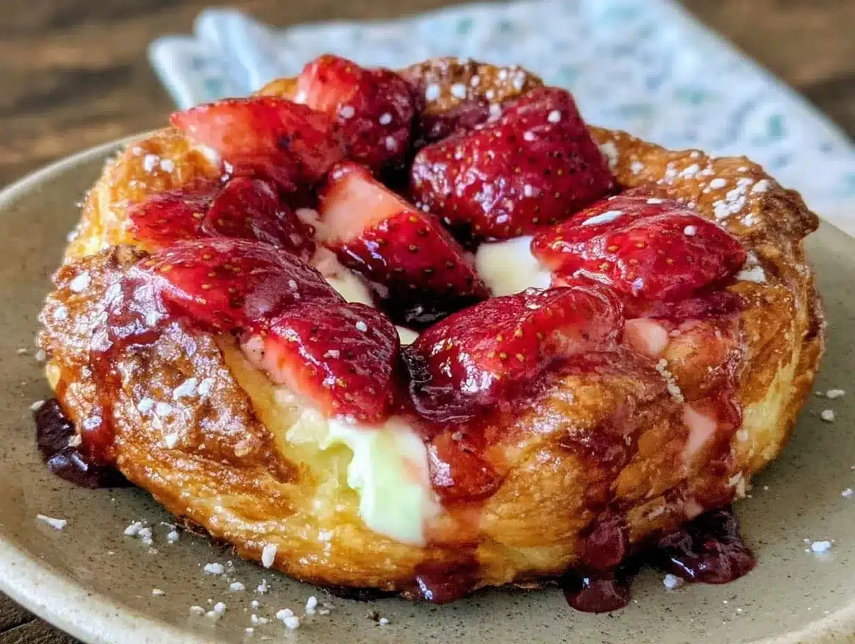 crispy strawberry danish preparation steps