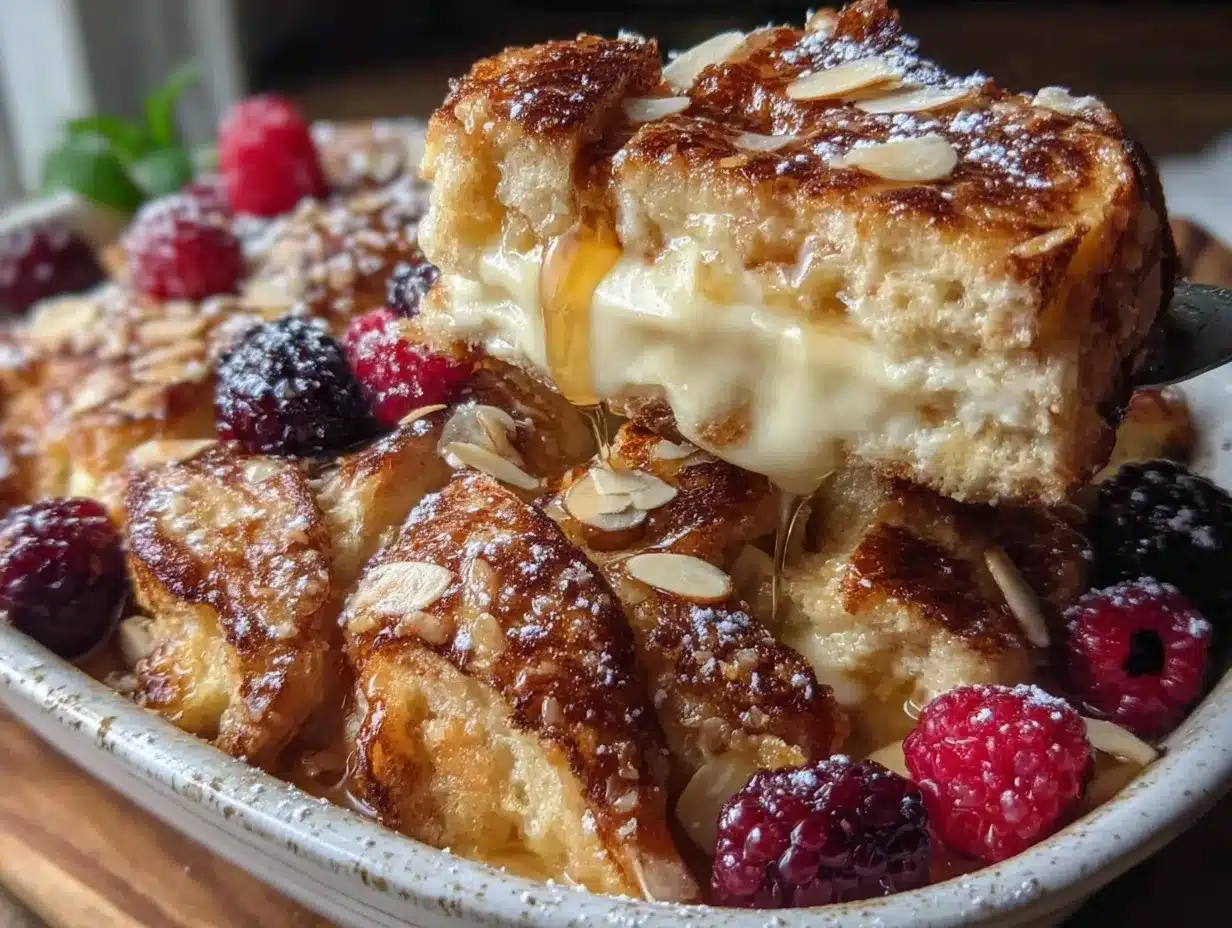 Croissant French Toast Bake preparation steps
