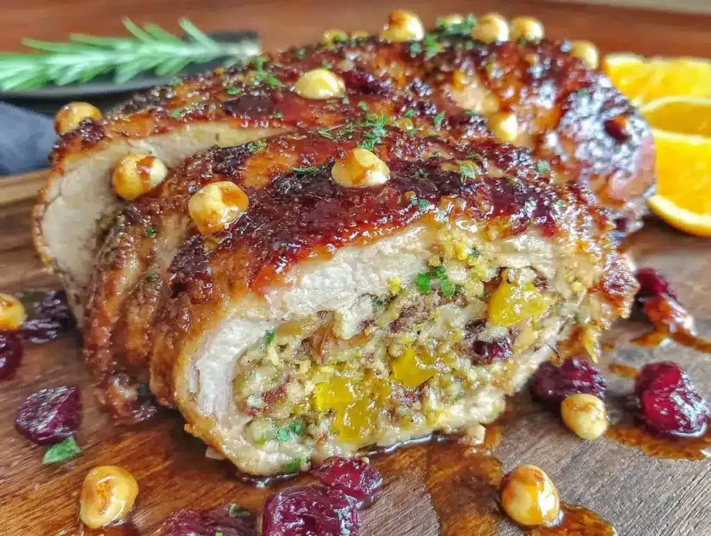 duck with orange hazelnut stuffing - featured image