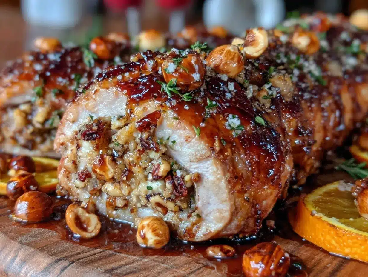 duck with orange hazelnut stuffing preparation steps