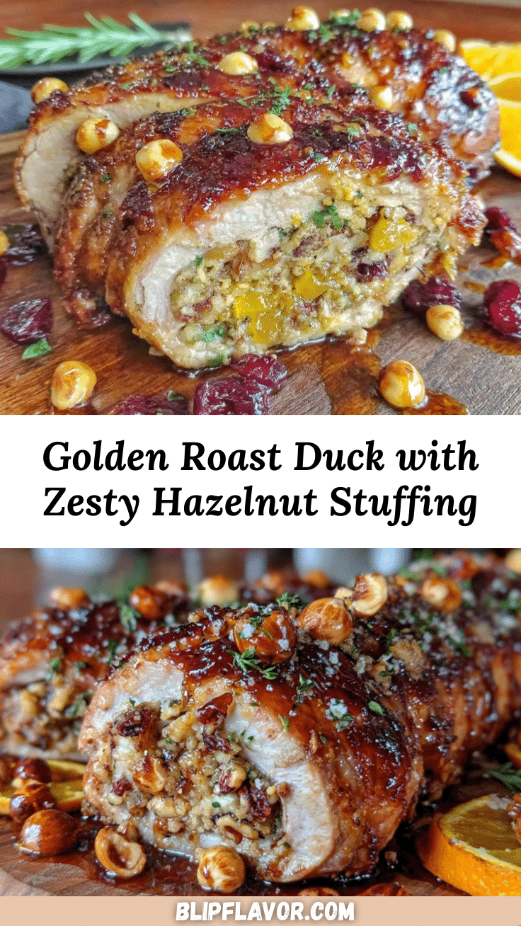 duck with orange hazelnut stuffing recipe