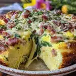 easy cheesy easter breakfast bake - featured image