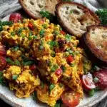 easy creamy tofu scramble - featured image