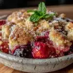 easy crispy mixed berry crumble - featured image