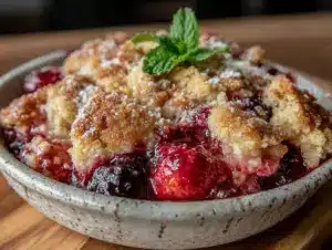 easy crispy mixed berry crumble - featured image