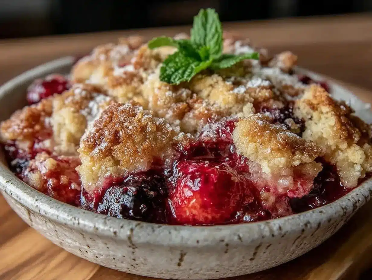 easy crispy mixed berry crumble preparation steps