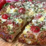 fluffy christmas breakfast pizza - featured image