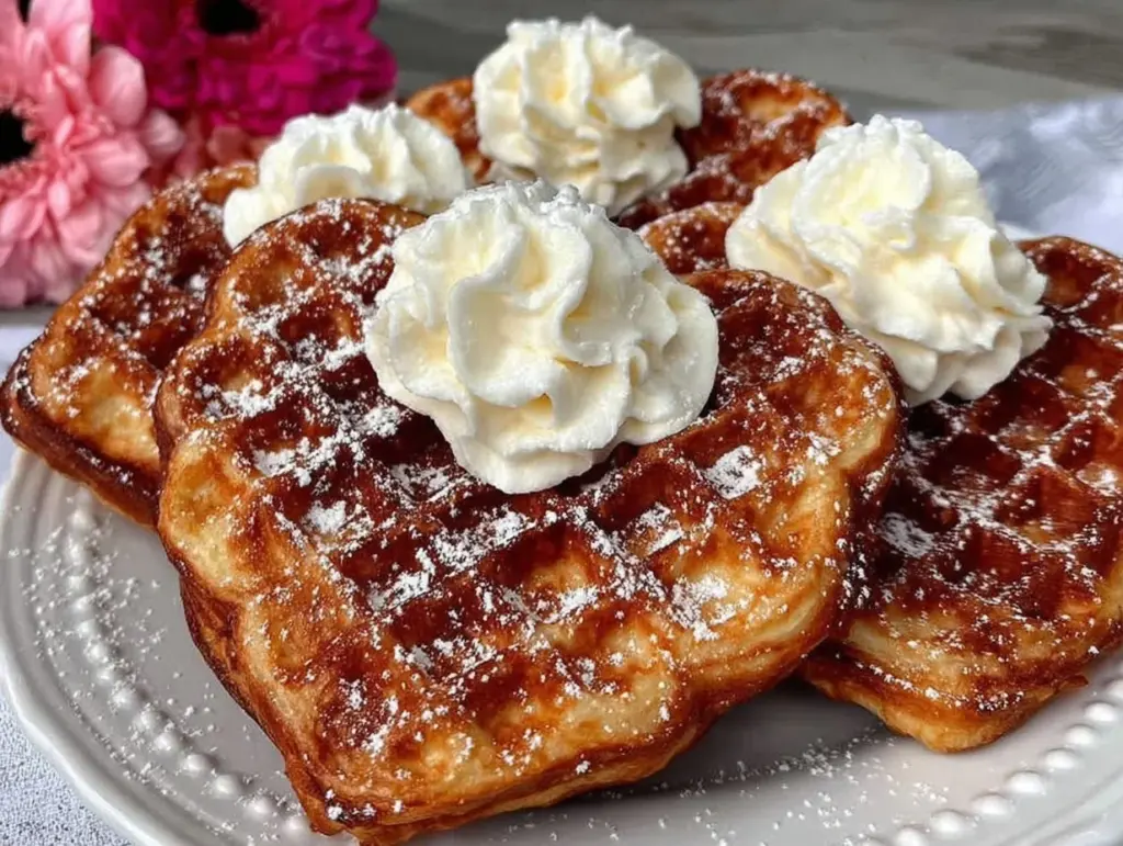 fluffy heart-shaped waffles - featured image