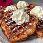 fluffy heart-shaped waffles - featured image