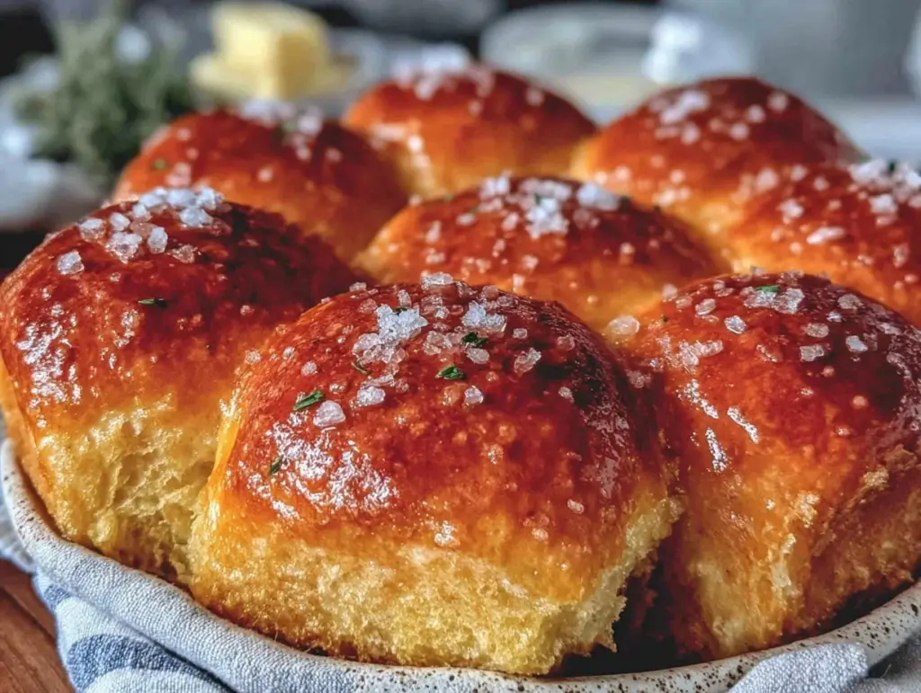 fluffy homemade dinner rolls - featured image