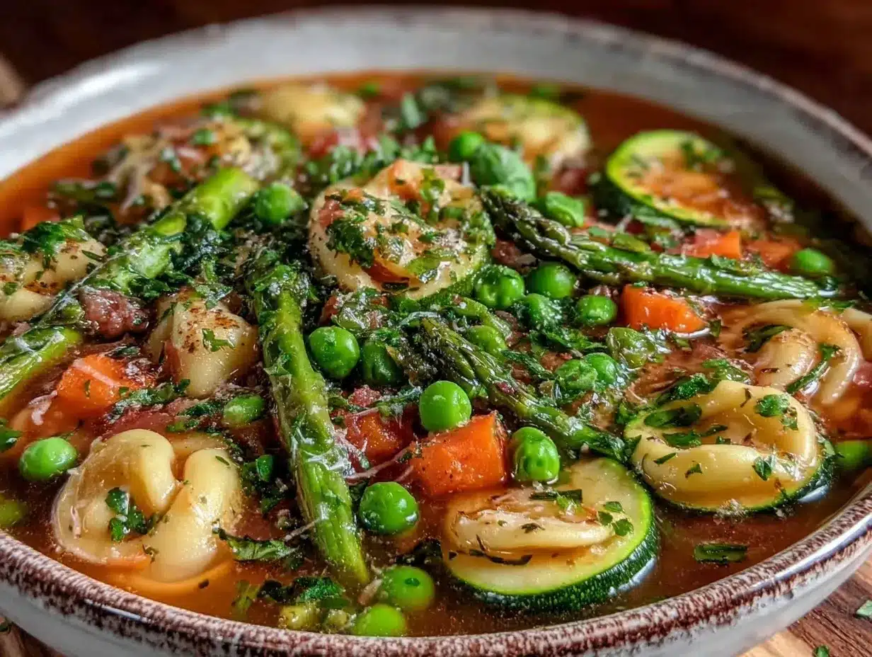 fresh spring minestrone soup preparation steps