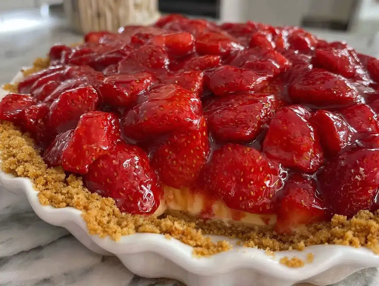 fresh strawberry pie with graham crust preparation steps