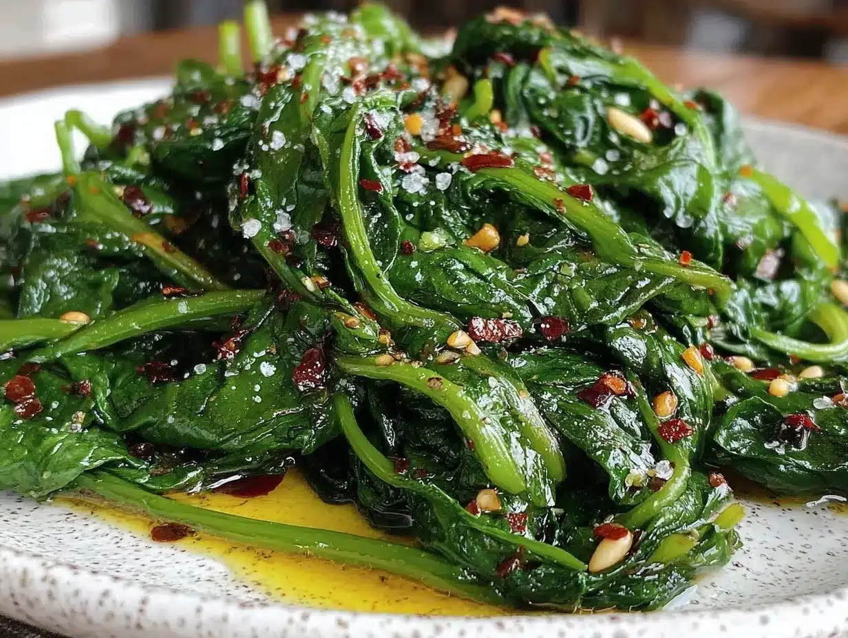 garlic butter sautéed spinach preparation steps
