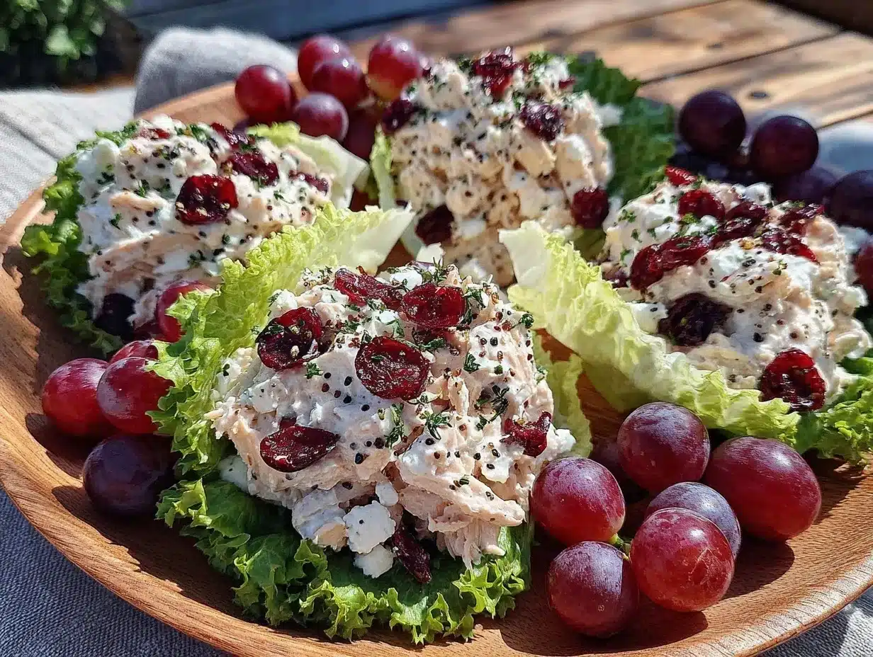 Greek Yogurt Chicken Salad Lettuce Wraps preparation steps