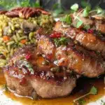 pork tenderloins with wild rice and mushrooms - featured image