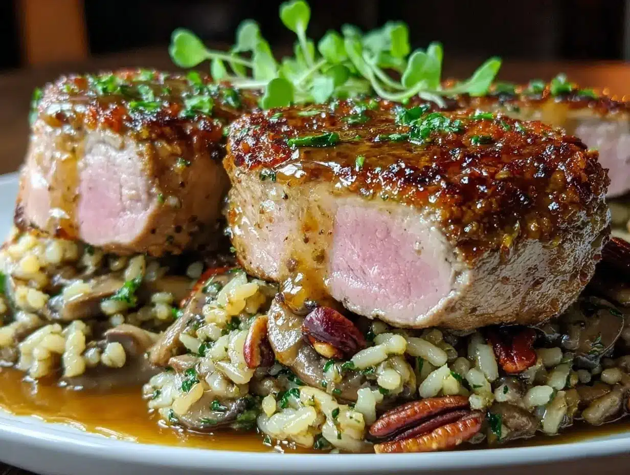 pork tenderloins with wild rice and mushrooms preparation steps