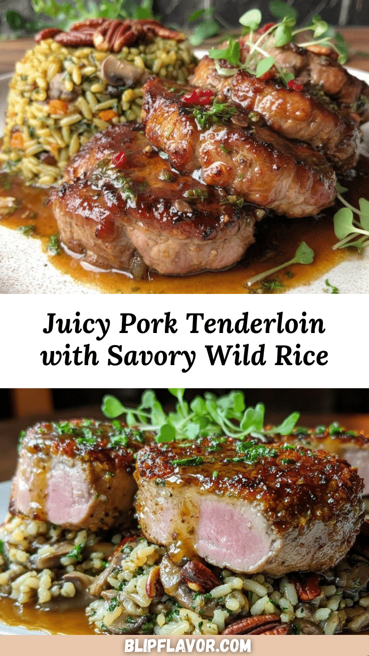 pork tenderloins with wild rice and mushrooms recipe