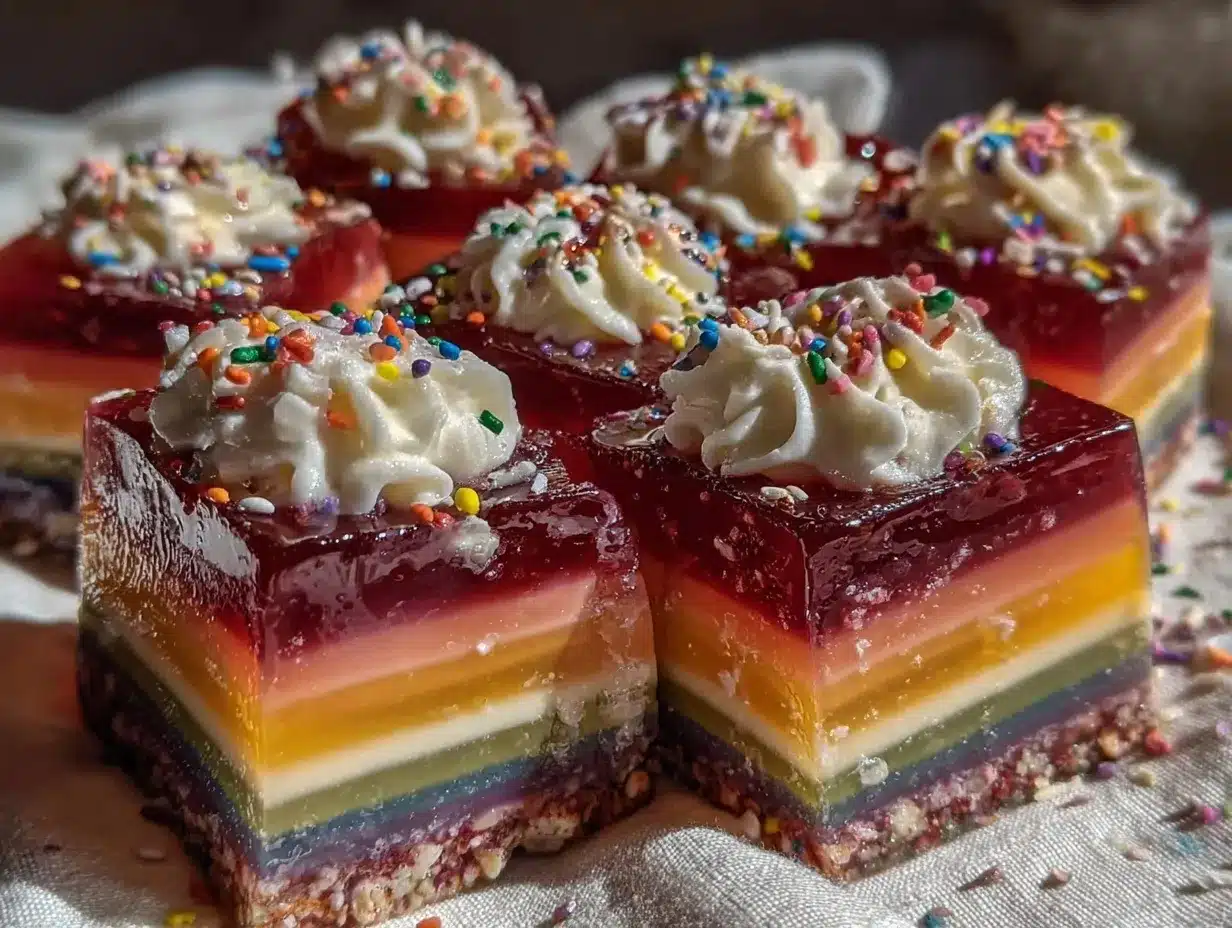 rainbow Jello cups preparation steps