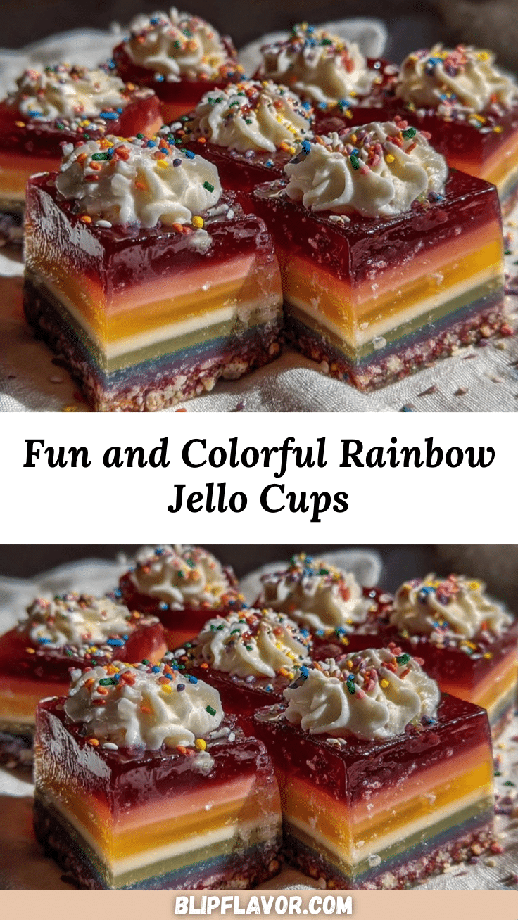 rainbow Jello cups recipe