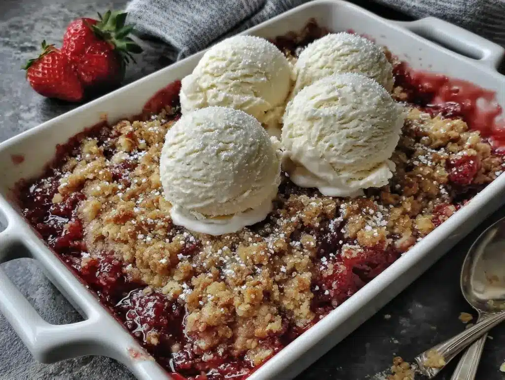 rhubarb crumble recipe - featured image