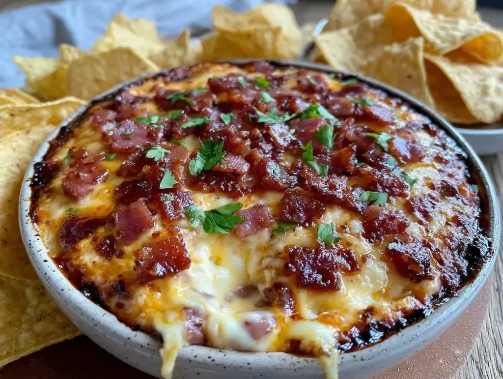 savory cheesy baked bean dip - featured image