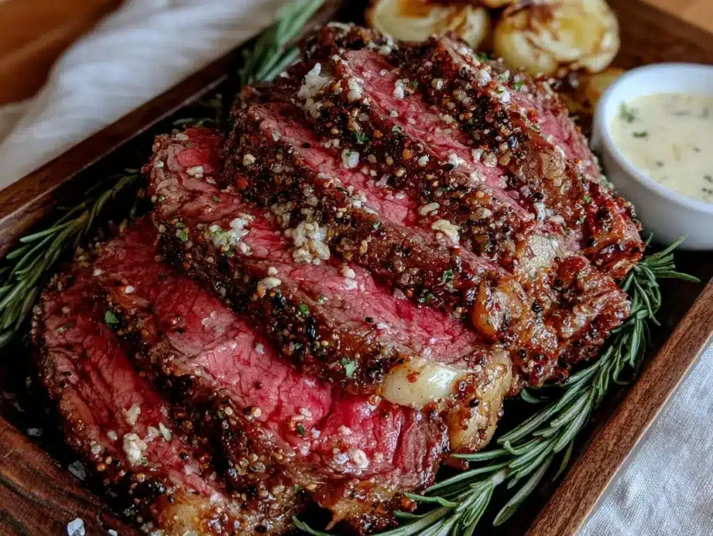 savory peppery roast beef - featured image