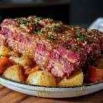 slow cooker corned beef - featured image