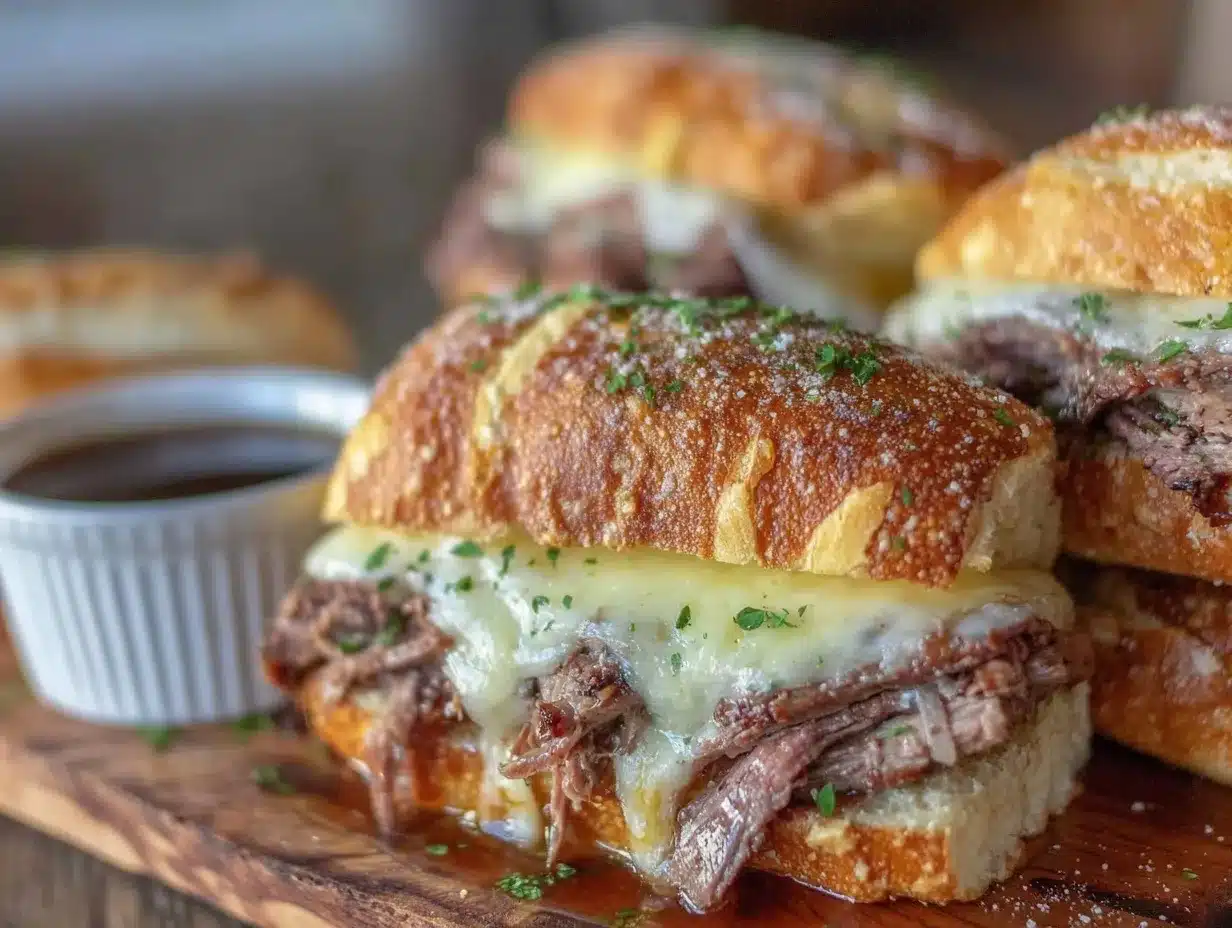 Slow Cooker French Dip Sandwiches preparation steps