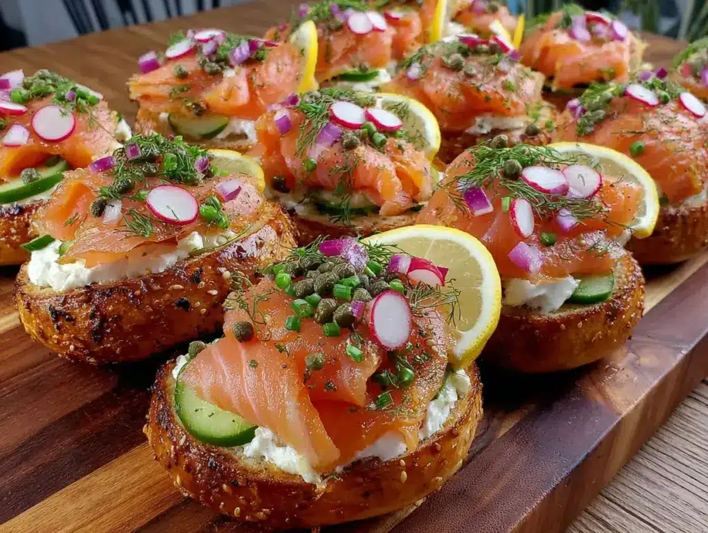 smoked salmon bagel board - featured image