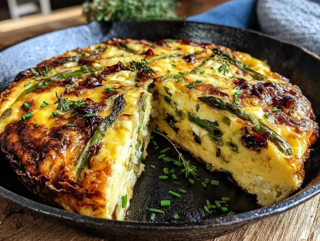 spring garden vegetable frittata - featured image