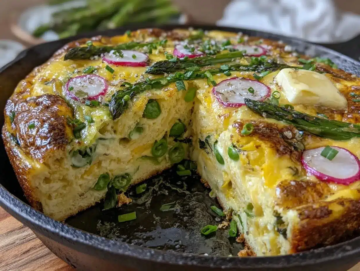 spring garden vegetable frittata preparation steps