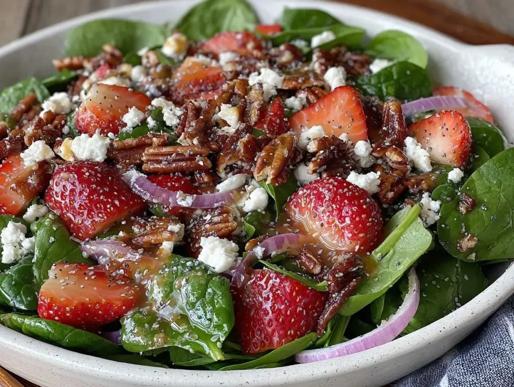 strawberry spinach salad - featured image