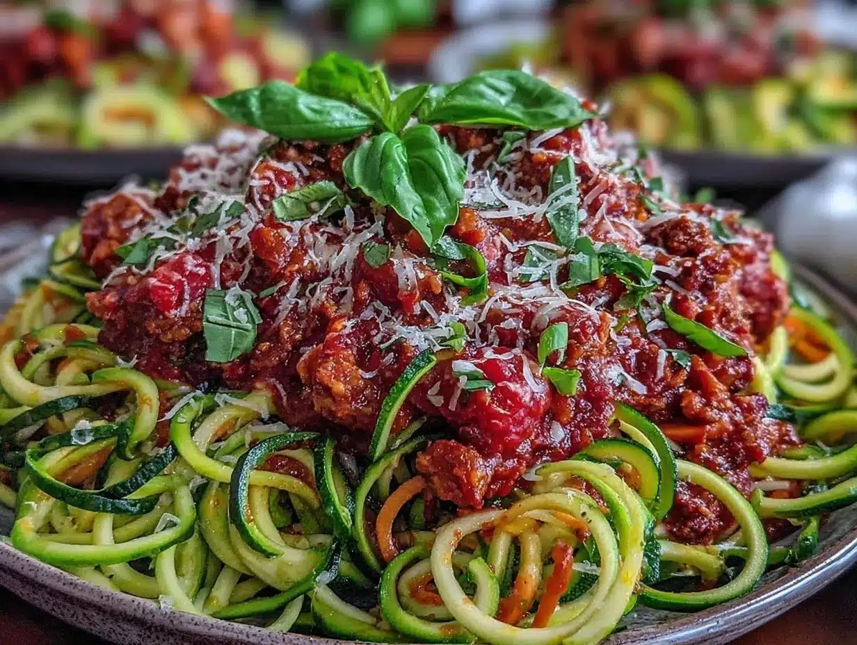 zucchini noodles with turkey bolognese preparation steps