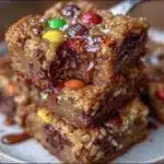 chewy monster cookie bars - featured image