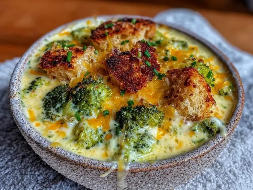 creamy broccoli cheddar soup - featured image