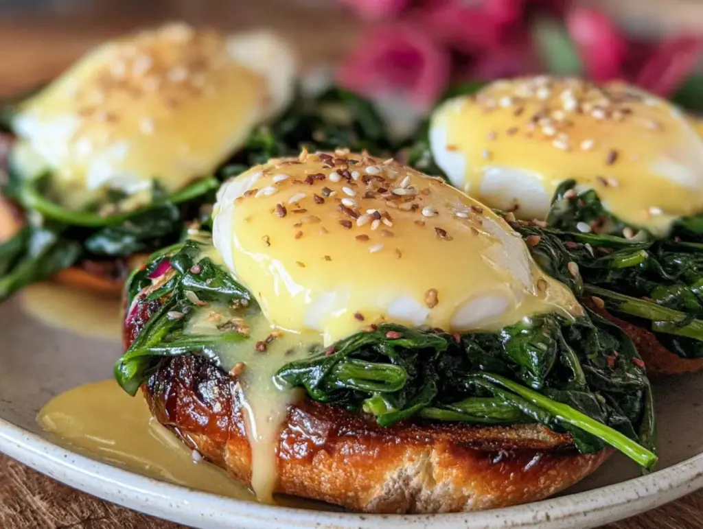 creamy eggs florentine - featured image