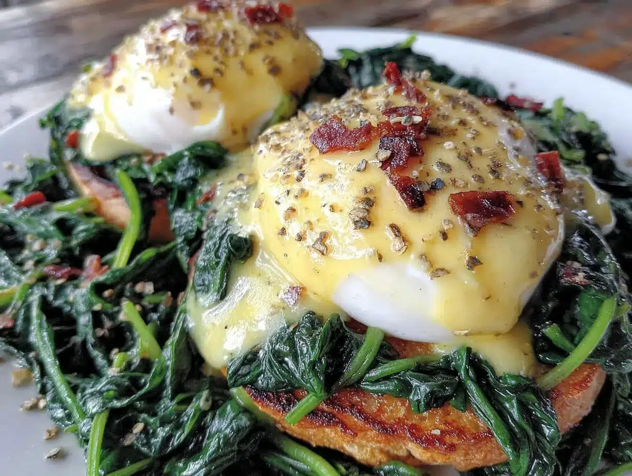 creamy eggs florentine preparation steps