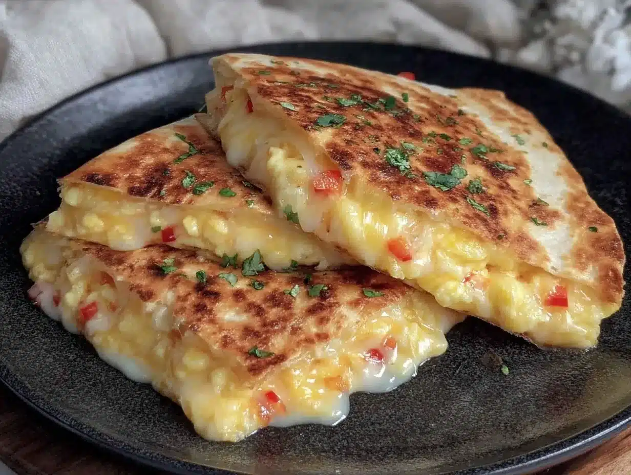 crispy breakfast quesadilla preparation steps