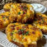 crispy loaded baked potato skins - featured image