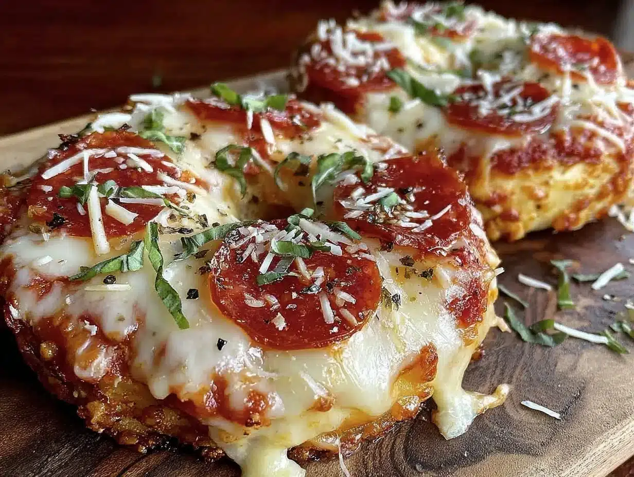 crispy pizza bagels preparation steps