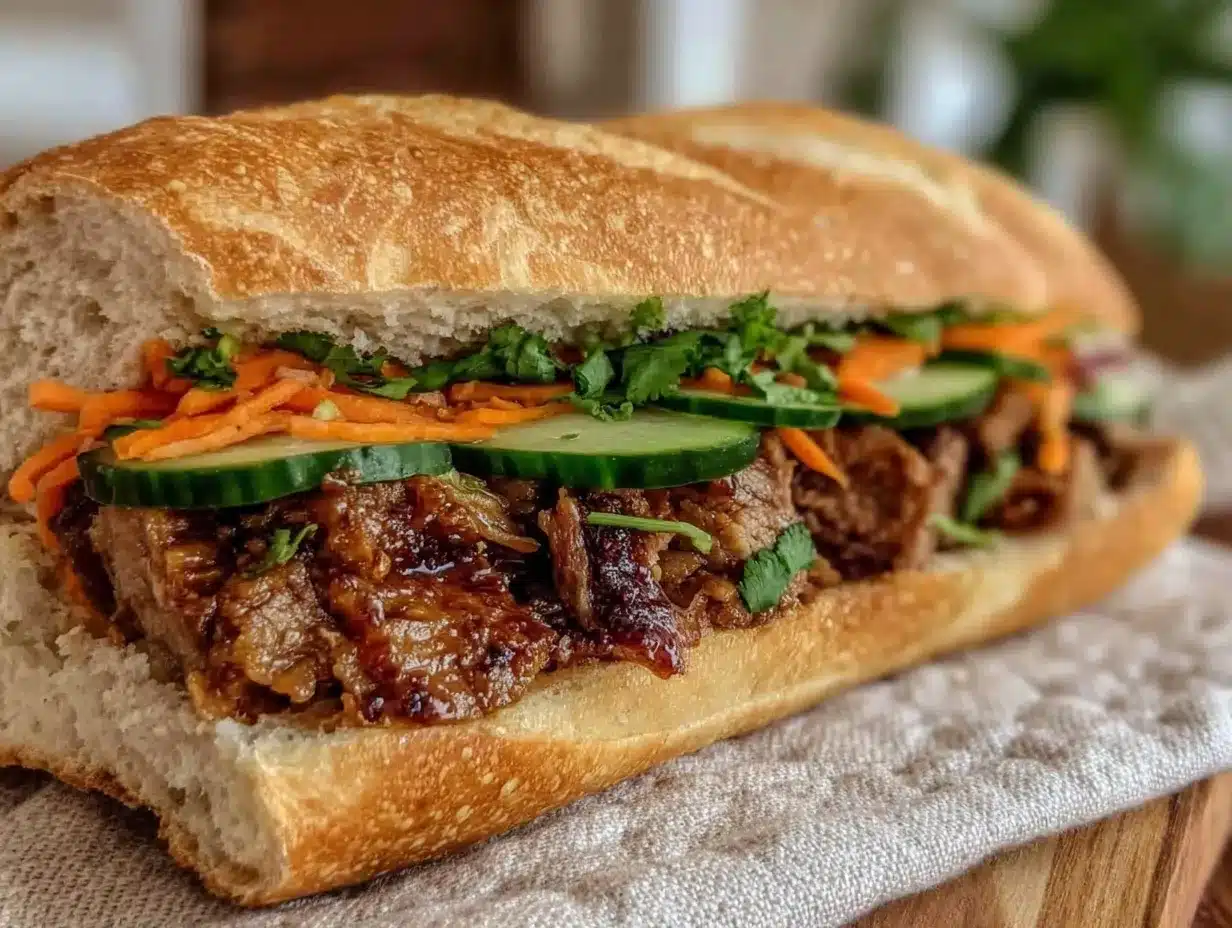 Flavorful Banh Mi Sandwich preparation steps