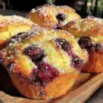 fluffy blueberry muffins - featured image