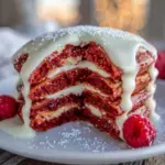 fluffy red velvet waffles - featured image