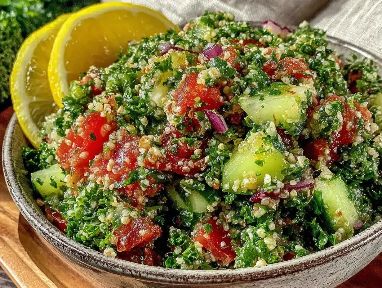 fresh tabbouleh salad preparation steps
