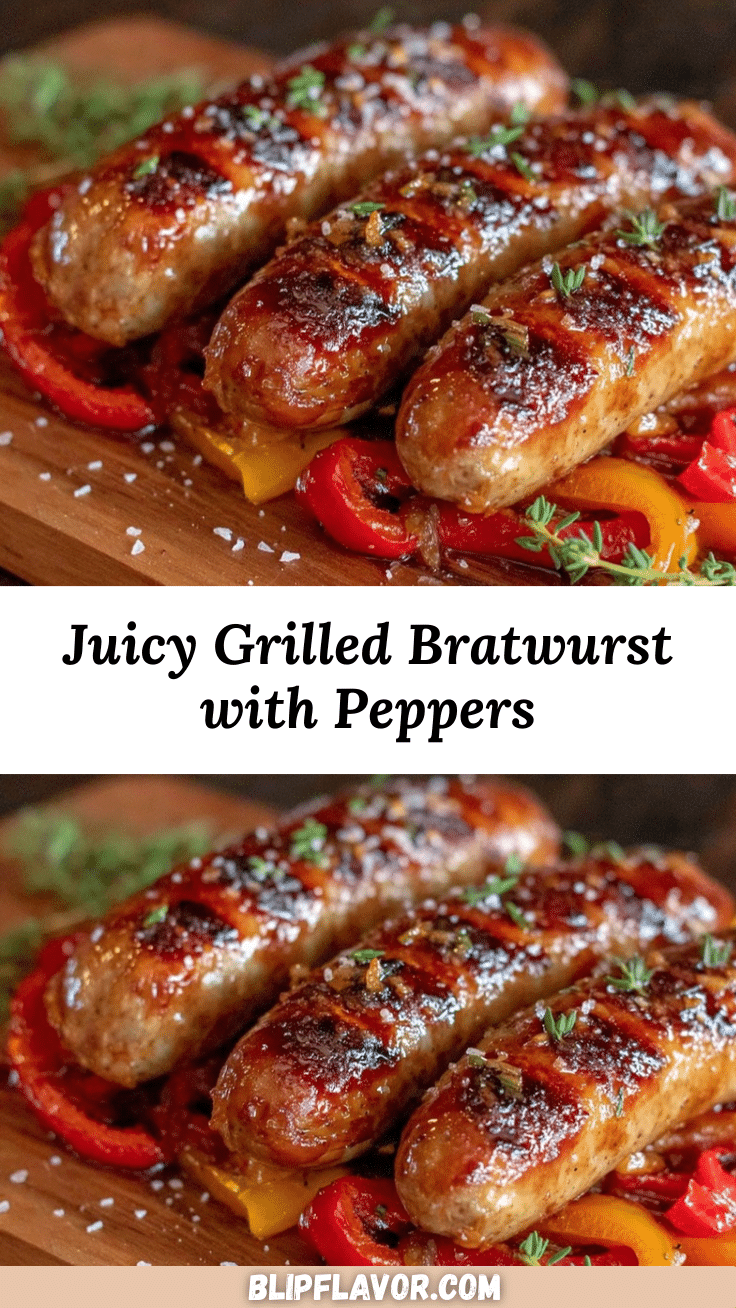 juicy grilled bratwurst with peppers recipe