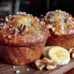 moist homemade banana nut muffins - featured image