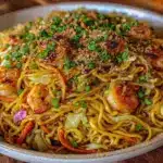pancit noodles with chicken and shrimp - featured image