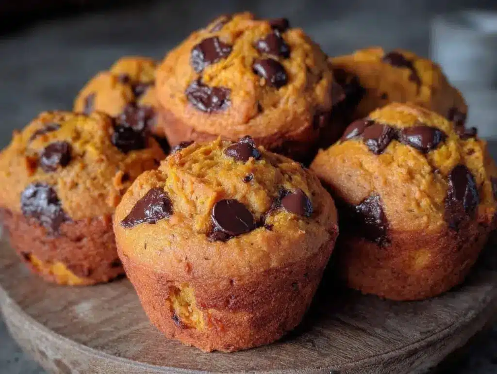 pumpkin chocolate chip muffins - featured image