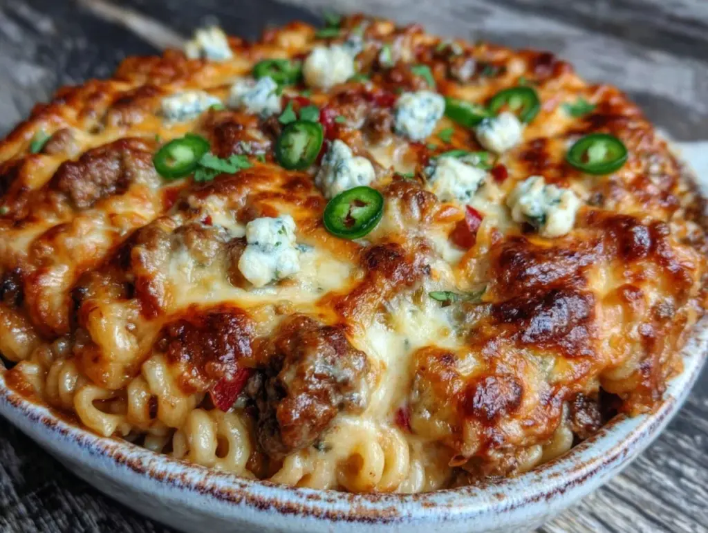 savory cheesy taco pasta bake - featured image