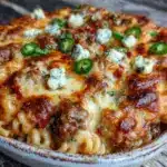 savory cheesy taco pasta bake - featured image